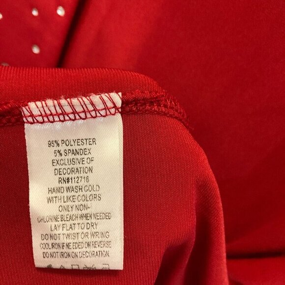 Quacker Factory Slinky Open Front Cardigan Womens 1X Rhinestone Red Long Line XL - Picture 8 of 11